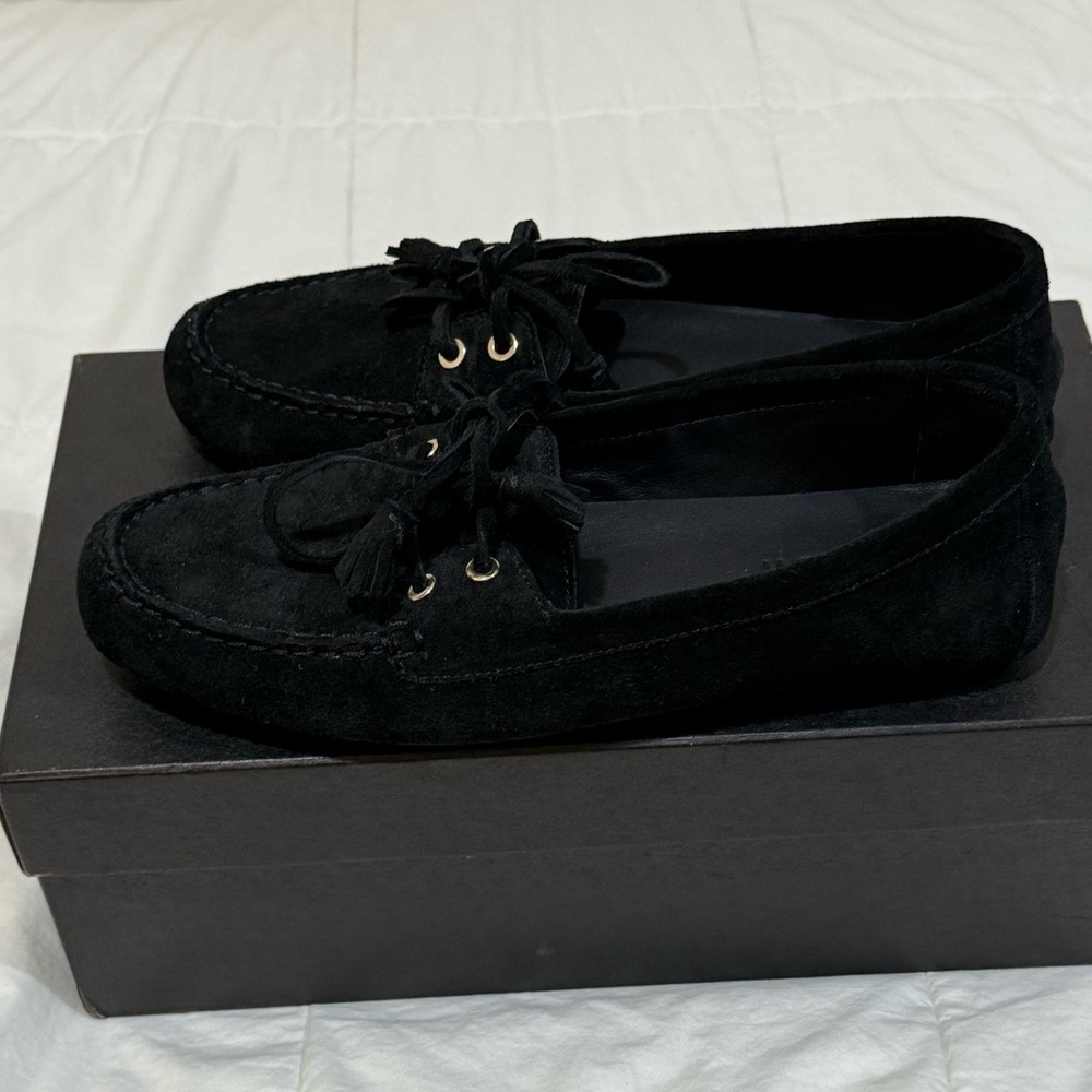 J Crew Black Driving loafers in suede CH318 NEW - Picture 5 of 6